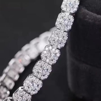 6mm Moissanite 925 Sterling Silver Tennis Bracelet for Men