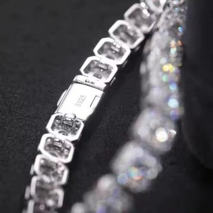 6mm Moissanite 925 Sterling Silver Tennis Bracelet for Men