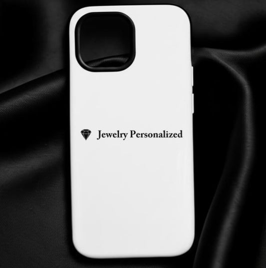 "Jewelry Personalized" Black on White Simple Phone Case for iPhone