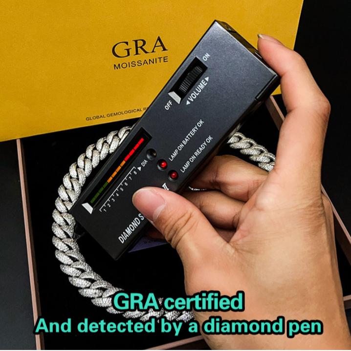 VVS Moissanite 925 Silver Iced Out Cuban Link Chain 8mm 10mm 12mm 15mm