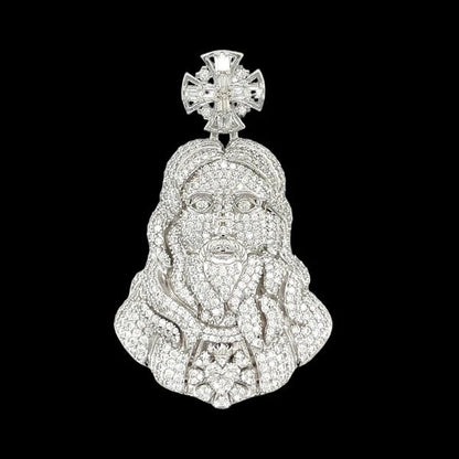 VVS Moissanite Iced Out 925 Silver Orthodox Jesus Pendant Only