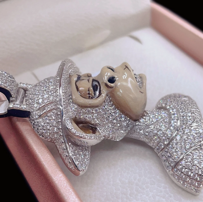 VVS Moissanite Iced Out 925 Silver Monkey Pendant Only