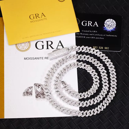 VVS Moissanite Cuban 925 Silver Chains For Men