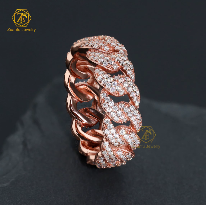 Iced Out VVS Moissanite 925 7mm Ring for Men