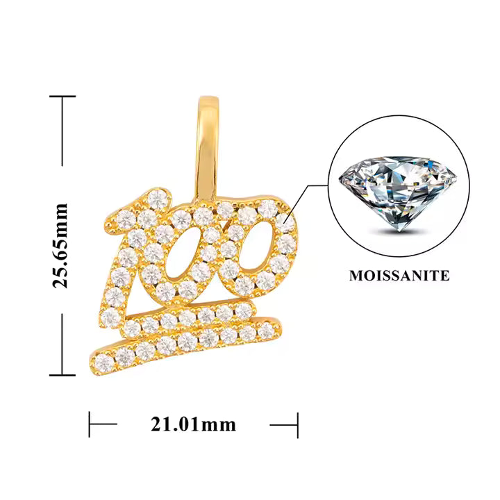 Iced Out Custom VVS Moissanite 925 Silver 100 Pendant Only