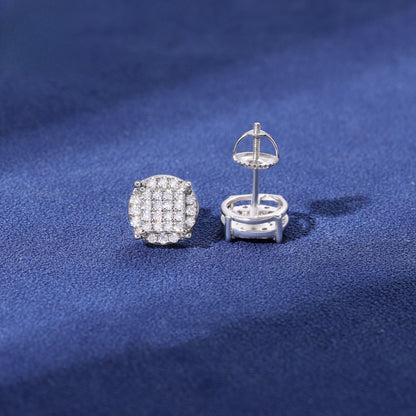 VVS Moissanite Stud 925 Silver Iced Out 10mm Earrings