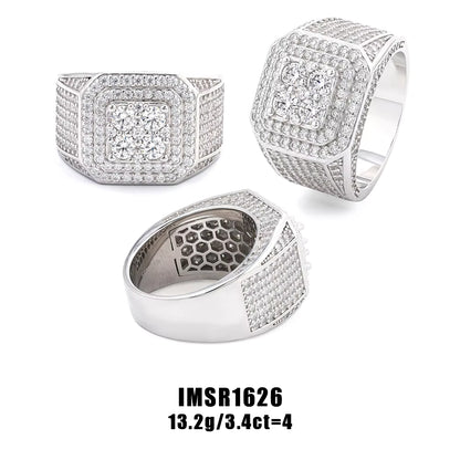 VVS Moissanite Cuban Men's 925 Sterling Silver Rings