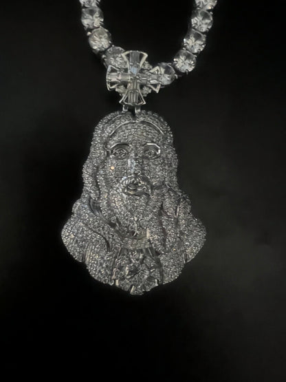VVS Moissanite Iced Out 925 Silver Orthodox Jesus Pendant Only