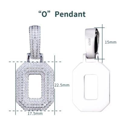 VVS Moissanite Iced Out 925 Silver A-Z Initial Pendant + Necklace