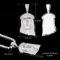Men's Iced Out VVS Moissanite 925 Silver Jesus Piece Pendant With Necklace