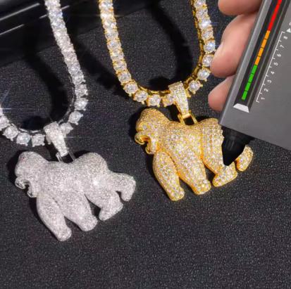 VVS Moissanite Iced Out 925 Silver Gorilla Pendant Only