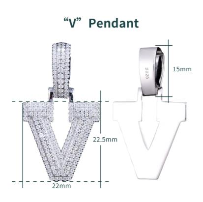 VVS Moissanite Iced Out 925 Silver A-Z Initial Pendant + Necklace