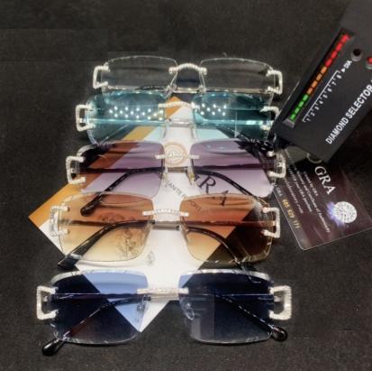925 Silver Color Lens VVS Moissanite Glasses for Men