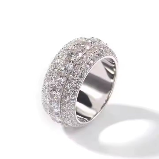 VVS Moissanite Iced Out 925 Silver Ring