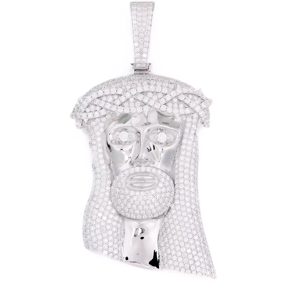 VVS Moissanite 925 Silver Jesus Pendant Only