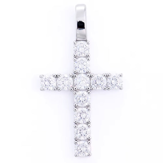 VVS Moissanite 925 Silver Crosses Chain Necklace Pendant for Men