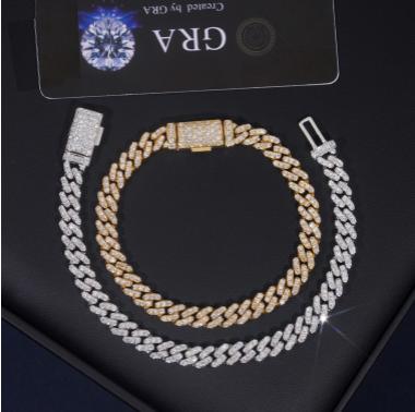 6mm VVS Moissanite Iced Out Cuban Link 925 Sterling Silver Chain