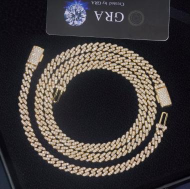 6mm VVS Moissanite Iced Out Cuban Link 925 Sterling Silver Chain