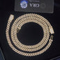 6mm VVS Moissanite Iced Out Cuban Link 925 Sterling Silver Chain