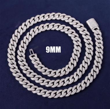 VVS Moissanite Iced Out Cuban Link 925 Silver Chain for Pendant