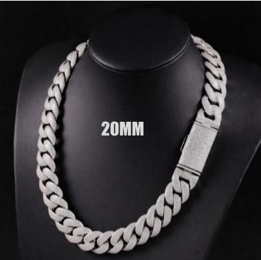VVS Moissanite Iced Out Cuban Link 925 Silver Chain for Pendant