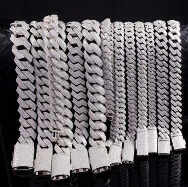 Ice Out VVS Moissanite Cuban Chain 925 Sterling Silver