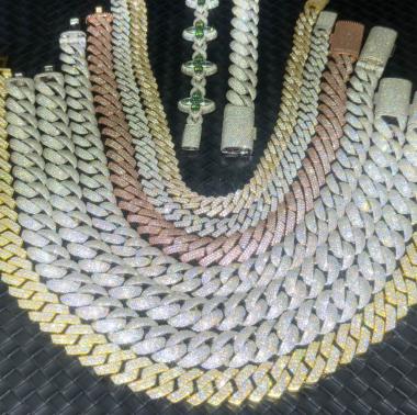 VVS Moissanite Cuban 925 Silver Chains For Men