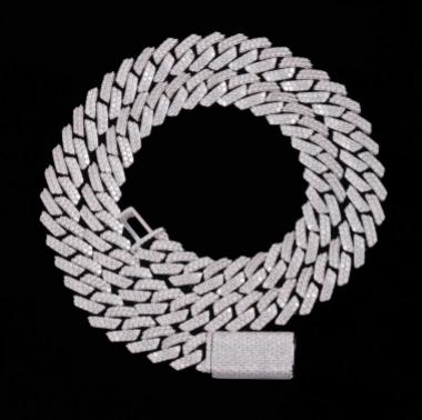VVS Moissanite Cuban 925 Silver Chains For Men