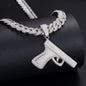VVS Moissanite 925 Silver Iced Out Pistol Pendant Only