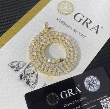 VVS Moissanite Fully Customizable Tennis Chain For Men
