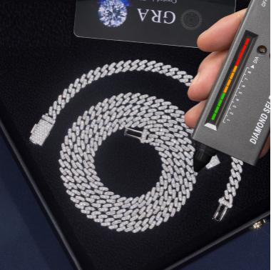 6mm VVS Moissanite Iced Out Cuban Link 925 Sterling Silver Chain