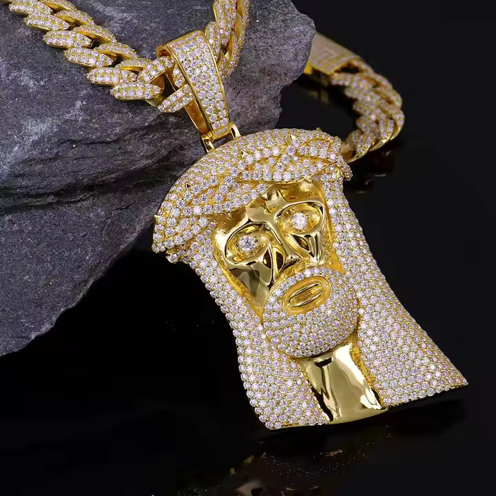 VVS Moissanite 925 Silver Jesus Pendant Only
