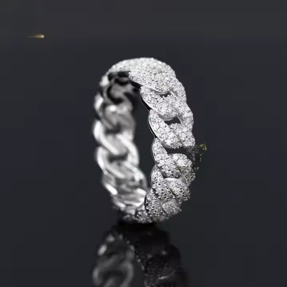 Iced Out VVS Moissanite 925 7mm Ring for Men