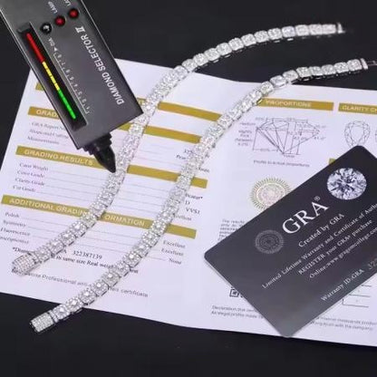 6mm Moissanite 925 Sterling Silver Tennis Bracelet for Men