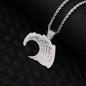 VVS Moissanite Men's Iced Out 925 Silver Wave Pendant Only